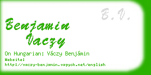 benjamin vaczy business card